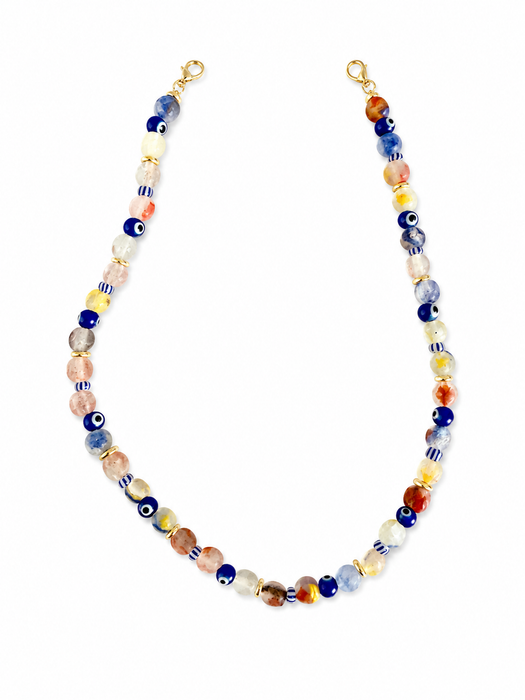 Krobo bead evil eye necklace